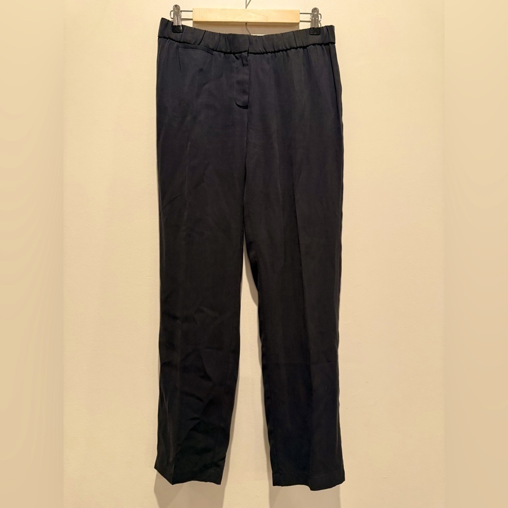 Eileen Fisher Black Straight Leg Pants with Classic Tailoring size XS EUC